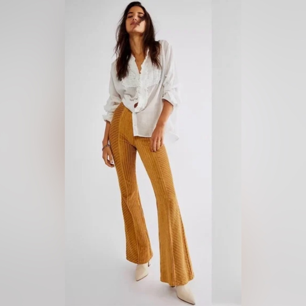 FP Slim Pull-On Velvet Flare Pants